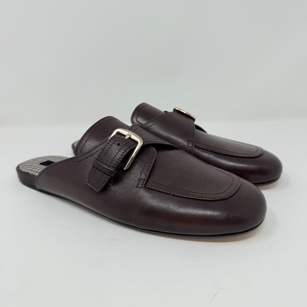 New Vince Minetta Leather Loafer Mule Chili Brown Sz 6.5 - Picture 3 of 13